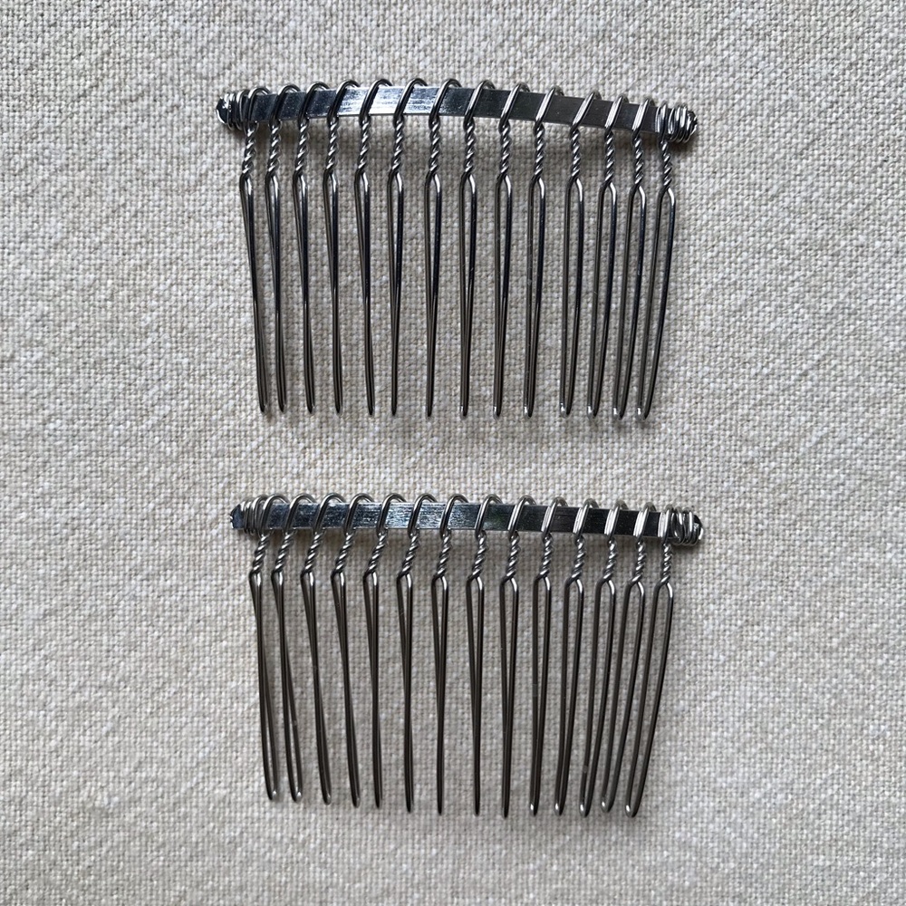 SILVER PLATED HAIR COMBS
